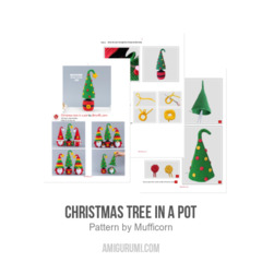 Christmas Tree in a Pot amigurumi pattern by Mufficorn