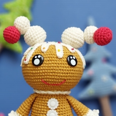 Gingerbread doll amigurumi pattern by Iryna Zubova