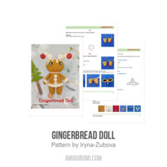 Gingerbread doll amigurumi pattern by Iryna Zubova