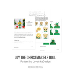 Joy the Christmas Elf Doll amigurumi pattern by LovenikaDesign