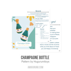 Champagne bottle  amigurumi pattern by Hugurumitoys