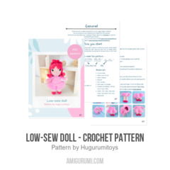 Low-sew Doll - Crochet pattern amigurumi pattern by Hugurumitoys