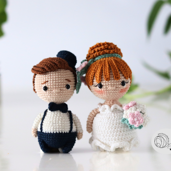 Bride and groom amigurumi pattern by yarnacadabra