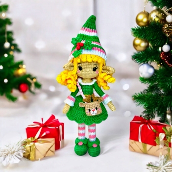 Joy the Christmas Elf Doll amigurumi pattern by LovenikaDesign