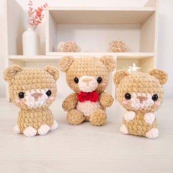 3 in 1 Teddy bear amigurumi pattern by Hugurumitoys