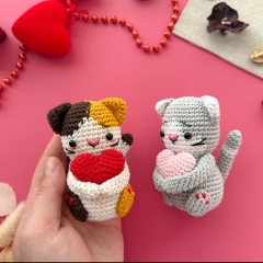 Valentine cats amigurumi by RNata