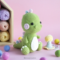 Drew the Baby Dino amigurumi pattern by Lemon Yarn Creations