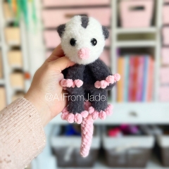 Ozias the Opossum amigurumi pattern by All From Jade