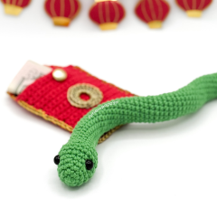 Lunar New Year Snake & Red Envelope amigurumi by Curiouspapaya