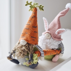 Bunny Gnome with a Carrot amigurumi pattern by FireflyCrochet