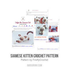 Siamese Kitten Crochet Pattern amigurumi pattern by FireflyCrochet