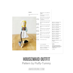 Housemaid outfit amigurumi pattern by Fluffy Tummy