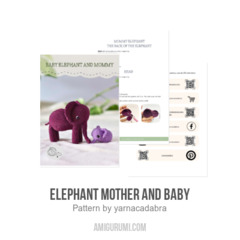 Elephant mother and baby amigurumi pattern by yarnacadabra