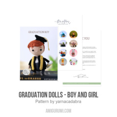 Graduation dolls - boy and girl amigurumi pattern by yarnacadabra