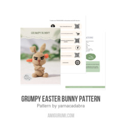 Grumpy Easter bunny pattern amigurumi pattern by yarnacadabra