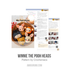 Winnie the Pooh Heads amigurumi pattern by Crocheniacs