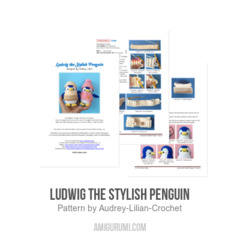 Ludwig the Stylish Penguin amigurumi pattern by Audrey Lilian Crochet