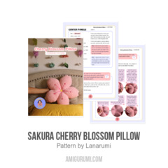 Sakura Cherry Blossom Pillow amigurumi pattern by Lanarumi