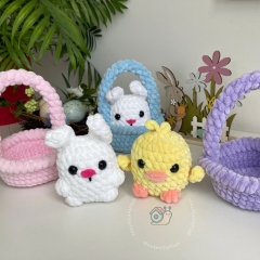 Cutie in a Basket amigurumi pattern by CuteVilleToys