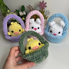 Cutie in a Basket amigurumi by CuteVilleToys