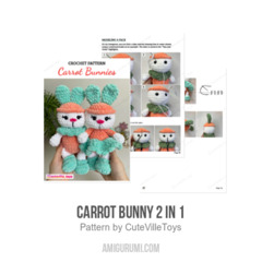 Carrot Bunny 2 in 1 amigurumi pattern by CuteVilleToys