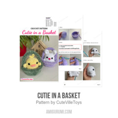 Cutie in a Basket amigurumi pattern by CuteVilleToys