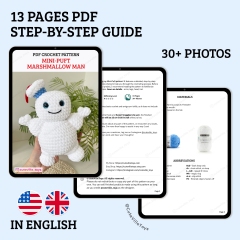 Mini-Puft Marshmallow Man amigurumi pattern by CuteVilleToys