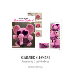 Romantic Elephant amigurumi pattern by CuteVilleToys