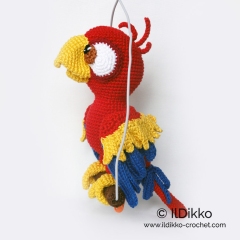 Chili the parrot amigurumi pattern by IlDikko