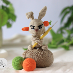 Grumpy Easter bunny pattern