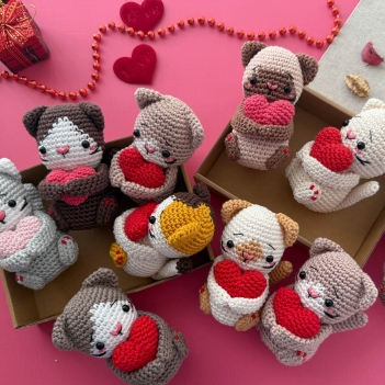 Valentine cats amigurumi pattern by RNata