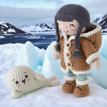 Inuit Girl and Seal amigurumi pattern by Elisas Crochet