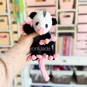 Ozias the Opossum amigurumi pattern by All From Jade