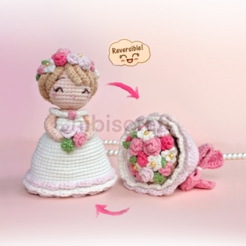 Reversible Bouquet & Bride (medium) amigurumi pattern by Chibiscraft