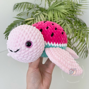 Watermelon Turtle amigurumi pattern by CuteVilleToys