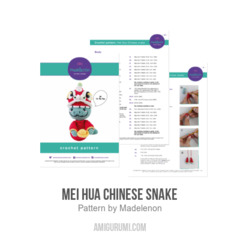 Mei Hua Chinese snake amigurumi pattern by Madelenon