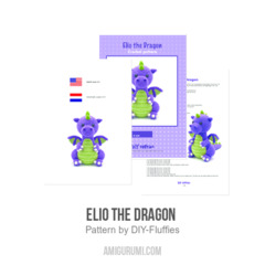 Elio the Dragon  amigurumi pattern by DIY Fluffies