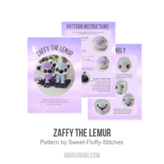 Zaffy the Lemur amigurumi pattern by Sweet Fluffy Stitches