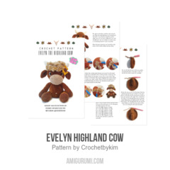 Evelyn Highland Cow amigurumi pattern by Crochetbykim