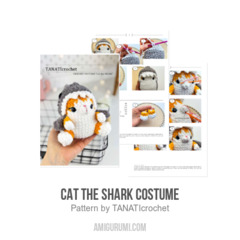 Cat the Shark costume amigurumi pattern by TANATIcrochet