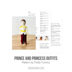 Prince and Princess outfits amigurumi pattern by Fluffy Tummy