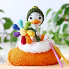 Duck with flower crochet pattern amigurumi pattern by yarnacadabra