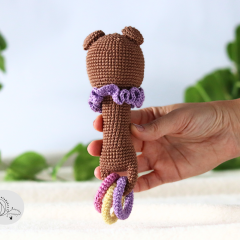 Bear crochet rattle pattern amigurumi by yarnacadabra