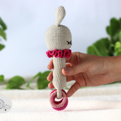 Bunny rattle crochet pattern amigurumi pattern by yarnacadabra