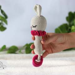 Bunny rattle crochet pattern amigurumi pattern by yarnacadabra