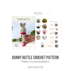 Bunny rattle crochet pattern amigurumi pattern by yarnacadabra