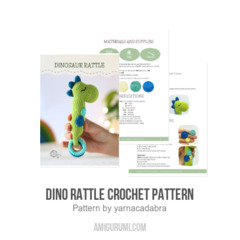 Dino rattle crochet pattern amigurumi pattern by yarnacadabra