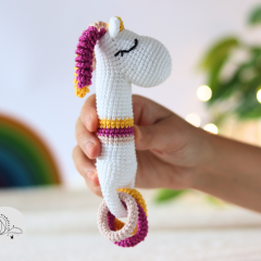 Unicorn rattle pattern amigurumi pattern by yarnacadabra