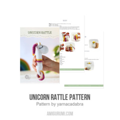 Unicorn rattle pattern amigurumi pattern by yarnacadabra