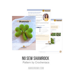 No Sew Shamrock  amigurumi pattern by Crocheniacs